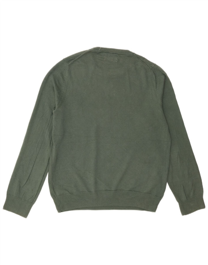 Marks & Spencer Herre sweater med rund hals, lille grøn bomuld