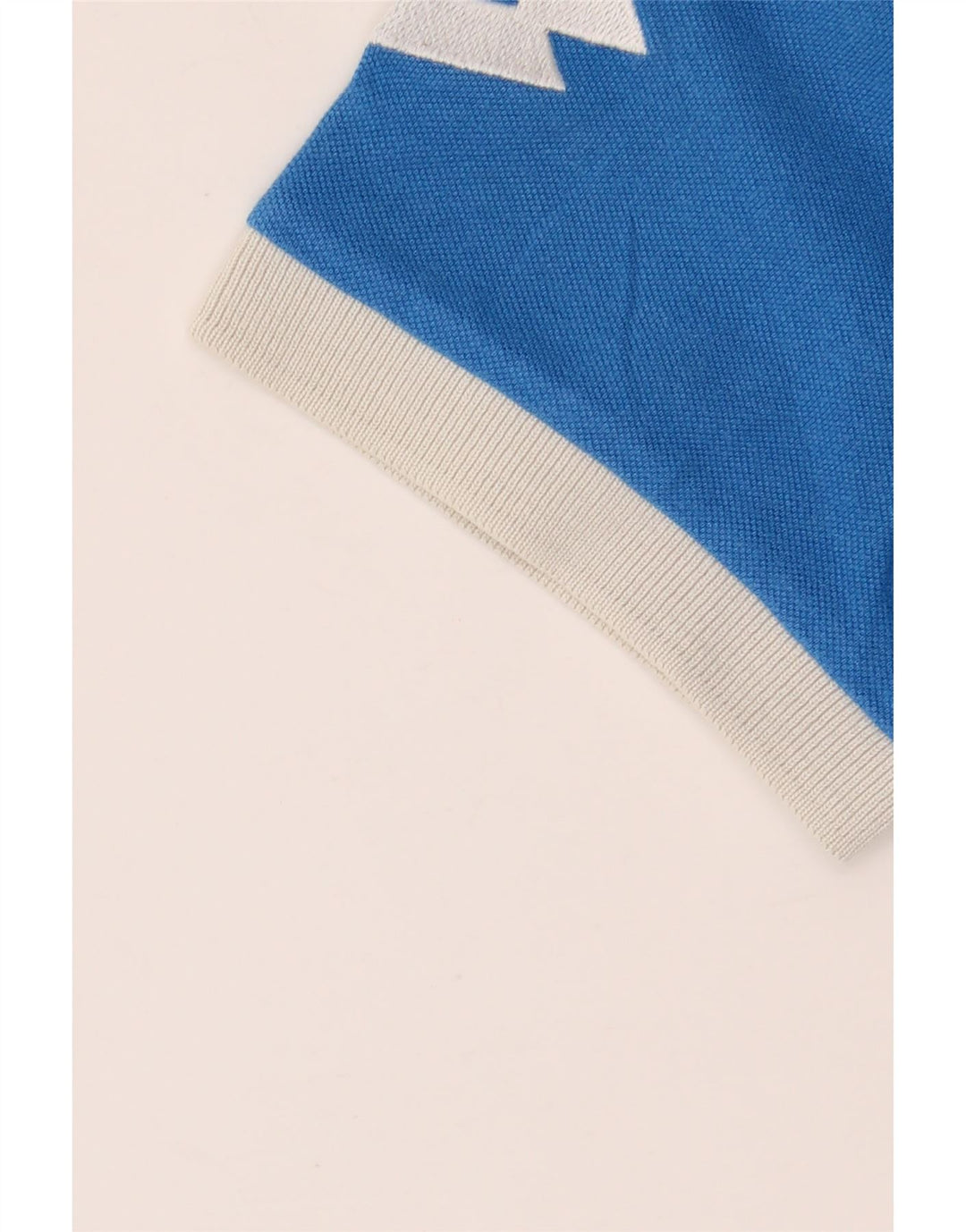 LOTTO Dame Italia Grafisk Rugby Polo Shirt UK 14 Stor Blå Bomuld