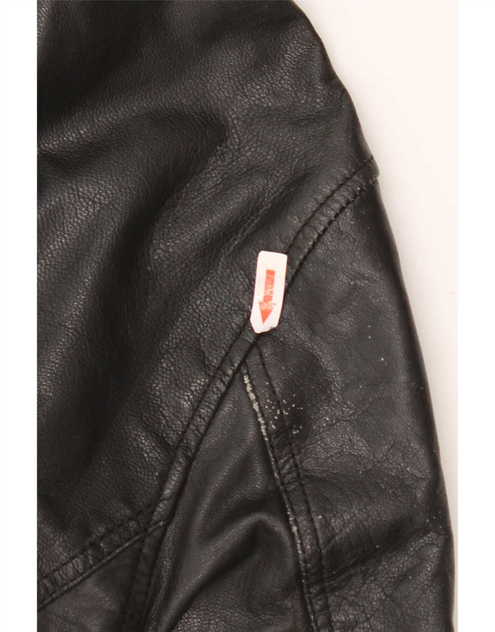 Only & Sons Herre Læder Biker Jacket UK 40 Large Sort
