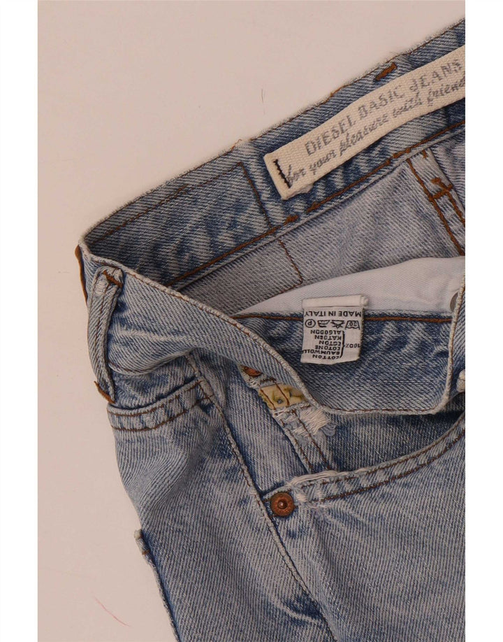 Diesel Herre Distressed Straight Jeans W32 L32 Blå Bomuld