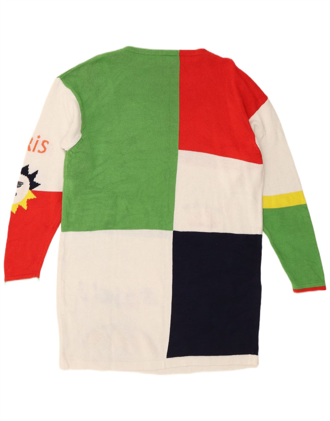 Lecomte Dame Langærmet Jumper Kjole UK 14 Stor Flerfarvet