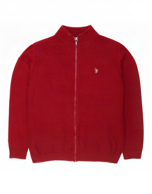 U.S. Polo Assn. Herre cardigan sweater 2XL Bourgogne bomuld