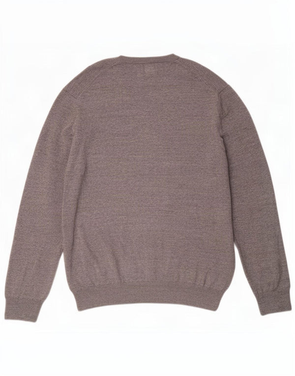 Marks & Spencer Herre V-hals sweater 2XL Grå Flecked Bomuld