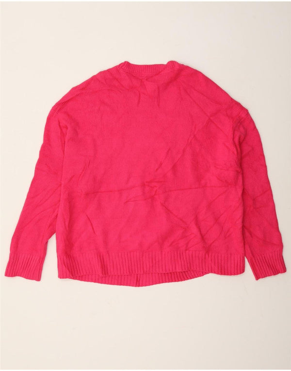 Tommy Hilfiger Dame Crew Neck Jumper Sweater UK 18 XL Pink Akryl