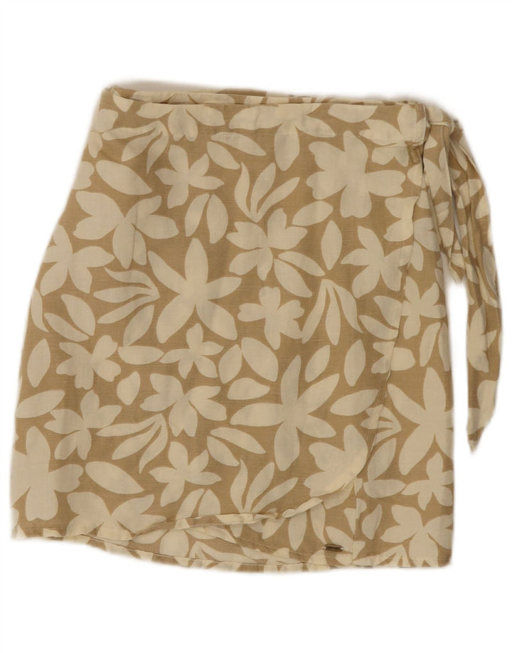 RIP CURL Kvinder Wrap Nederdel Small W26 Beige Floral Linned