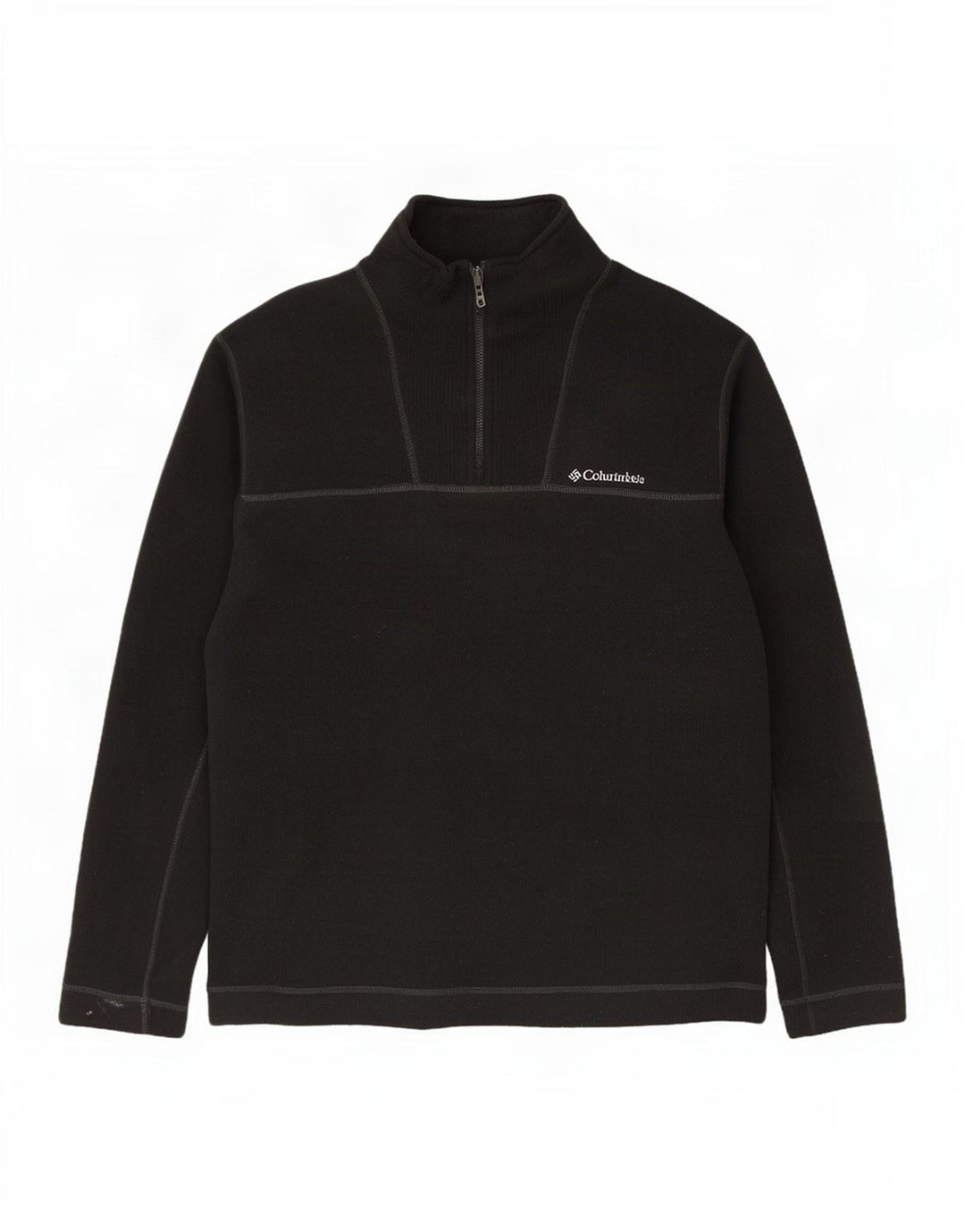 Columbia Herre Zip Neck Jumper Sweater Stor Sort Polyester