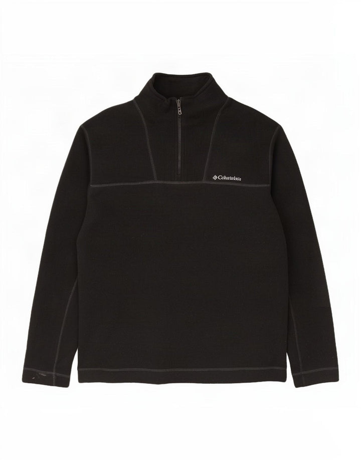 Columbia Herre Zip Neck Jumper Sweater Stor Sort Polyester