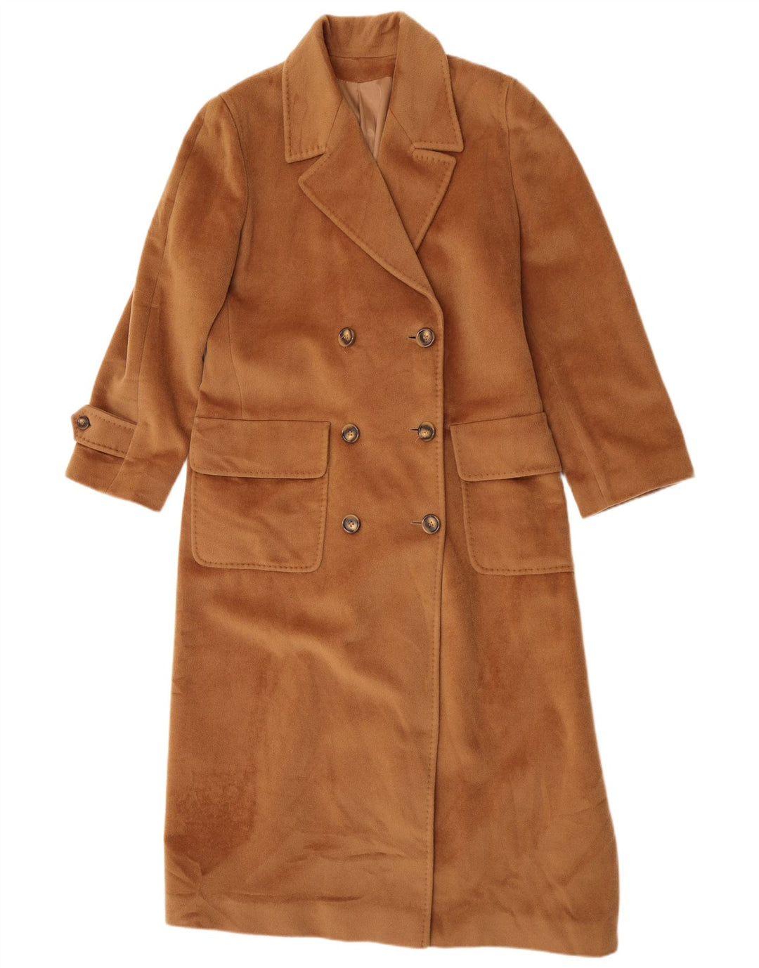 Piacenza dobbeltradet frakke til kvinder UK 14 Stor brun uld