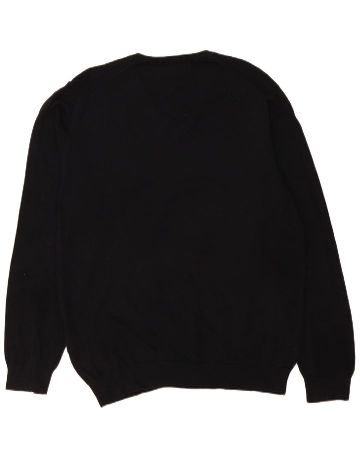 Gant Herre V-hals sweater 2XL sort bomuld