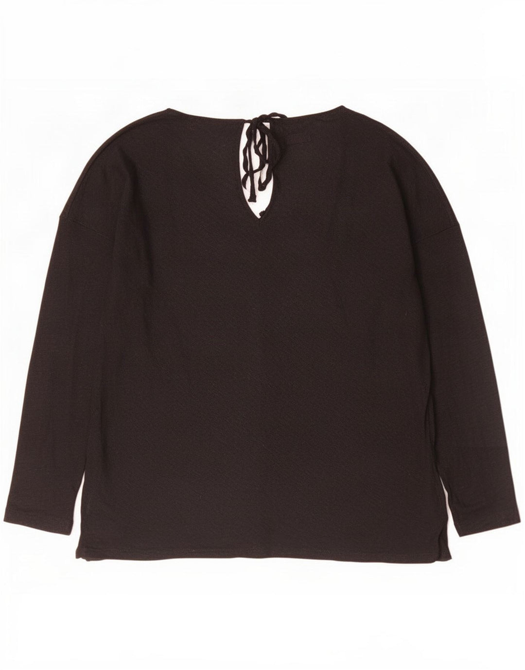 Massimo Dutti Dame Top Langærmet UK 14 Medium Sort Linned