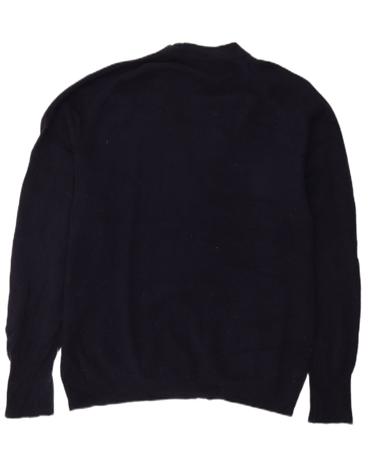 Marks & Spencer Herre Cardigan Sweater IT 52/54 Stor marineblå lammeuld