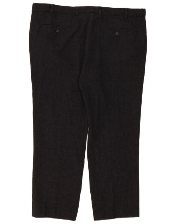 Marks & Spencer Mens Tailored Fit Straight Suit Trousers W42 L29 Grey Check