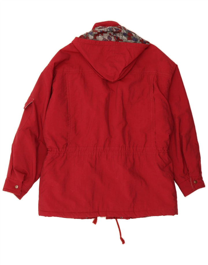 VINTAGE Womens Hooded Windbreaker Coat UK 20 2XL Red Polyamide Vintage Vintage and Second-Hand Vintage from Messina Hembry 