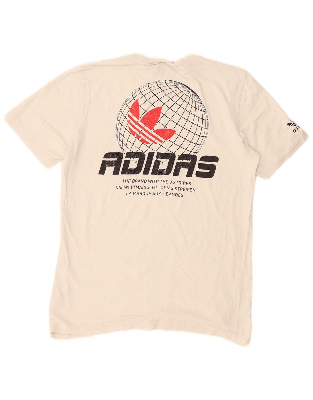 Adidas Grafisk T-shirt top til mænd, lille hvid bomuld