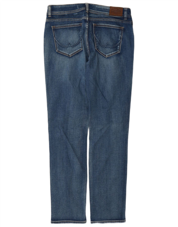 Superdry Dame Imogen Distressed Slim Jeans W28 L30 Blå Bomuld