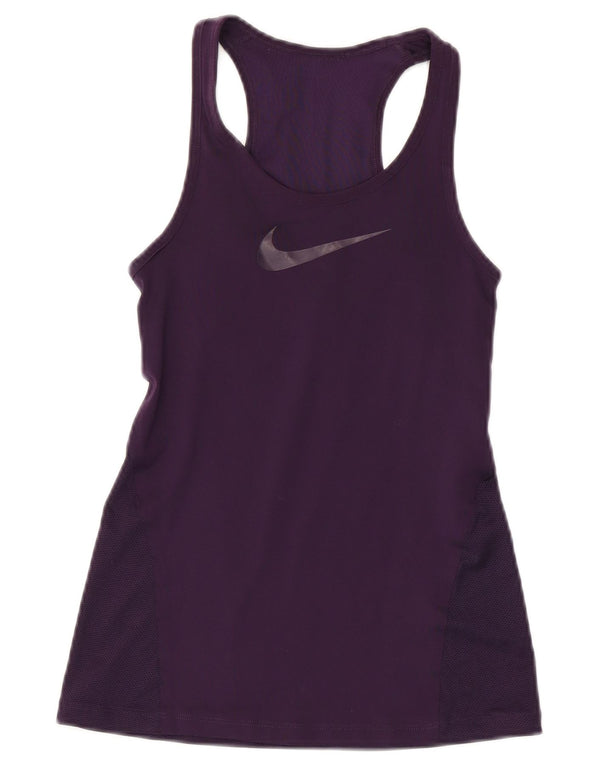 Nike Dame Dri Fit Grafisk Vest Top UK 4 XS Lilla