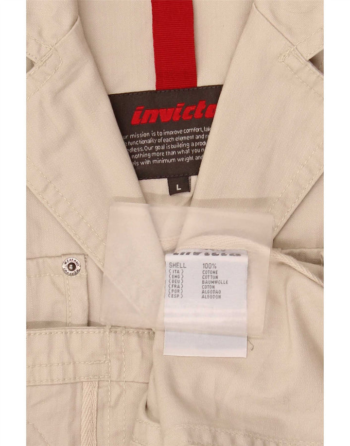 Invicta Womens Utility Jacket UK 16 Large Beige Bomuld