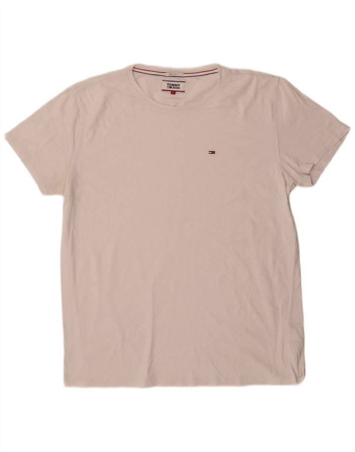 Tommy Hilfiger Herre Regular Fit T-Shirt Stor hvid bomuld
