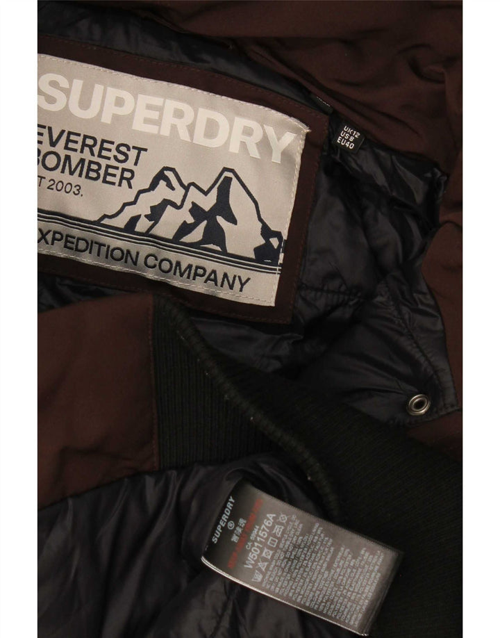 Superdry hættejakke til kvinder UK 12 Medium Brown Colourblock