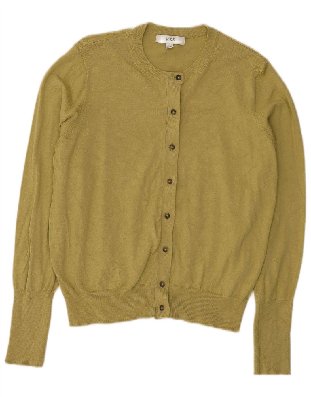 Marks & Spencer Dame Cardigan Sweater UK 14 Medium Green Viscose
