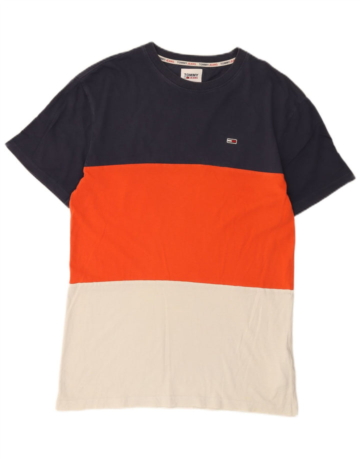Tommy Hilfiger Herre T-Shirt Top Stor Flerfarvet Colourblock Bomuld