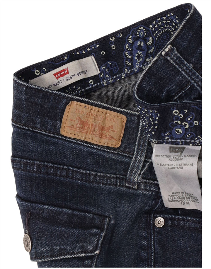 Levi's Dame 525 Bootcut Jeans US 12 Large W30 L31 Marineblå Bomuld
