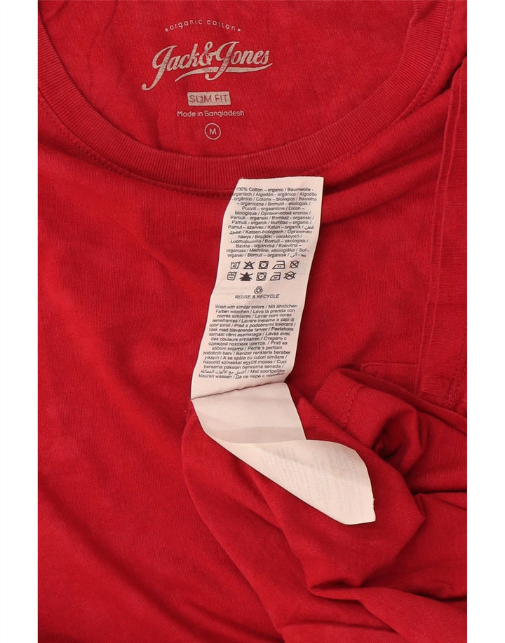 Jack & Jones Herre Slim Fit T-shirt Top Medium Rød Bomuld