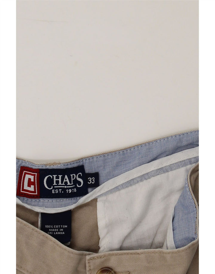 CHAPS Mens Chino Shorts W33 Medium  Beige Cotton Vintage Chaps and Second-Hand Chaps from Messina Hembry 