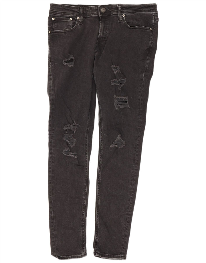 Jack & Jones Herre Distressed Slim Jeans W34 L32 Sort Bomuld
