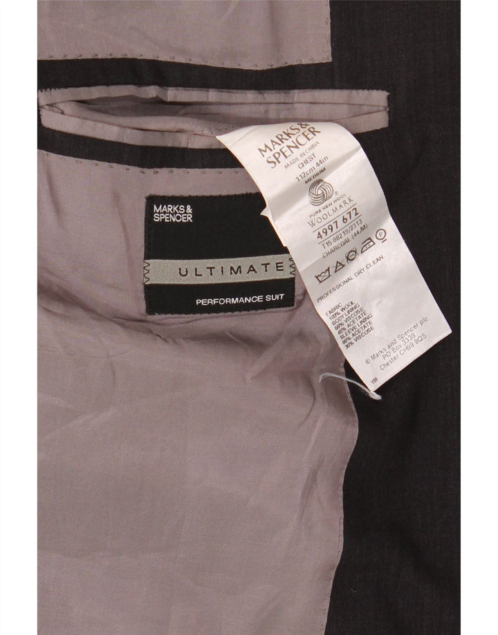 Marks & Spencer Herre 2 Button Blazer Jacket UK 44 2XL Sort Uld