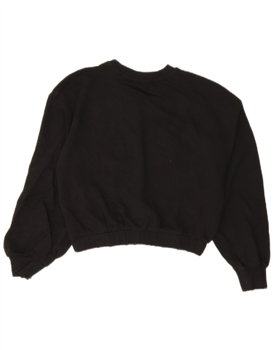 Zara Womens Crop Sweatshirt Jumper UK 14 Medium Sort Bomuld