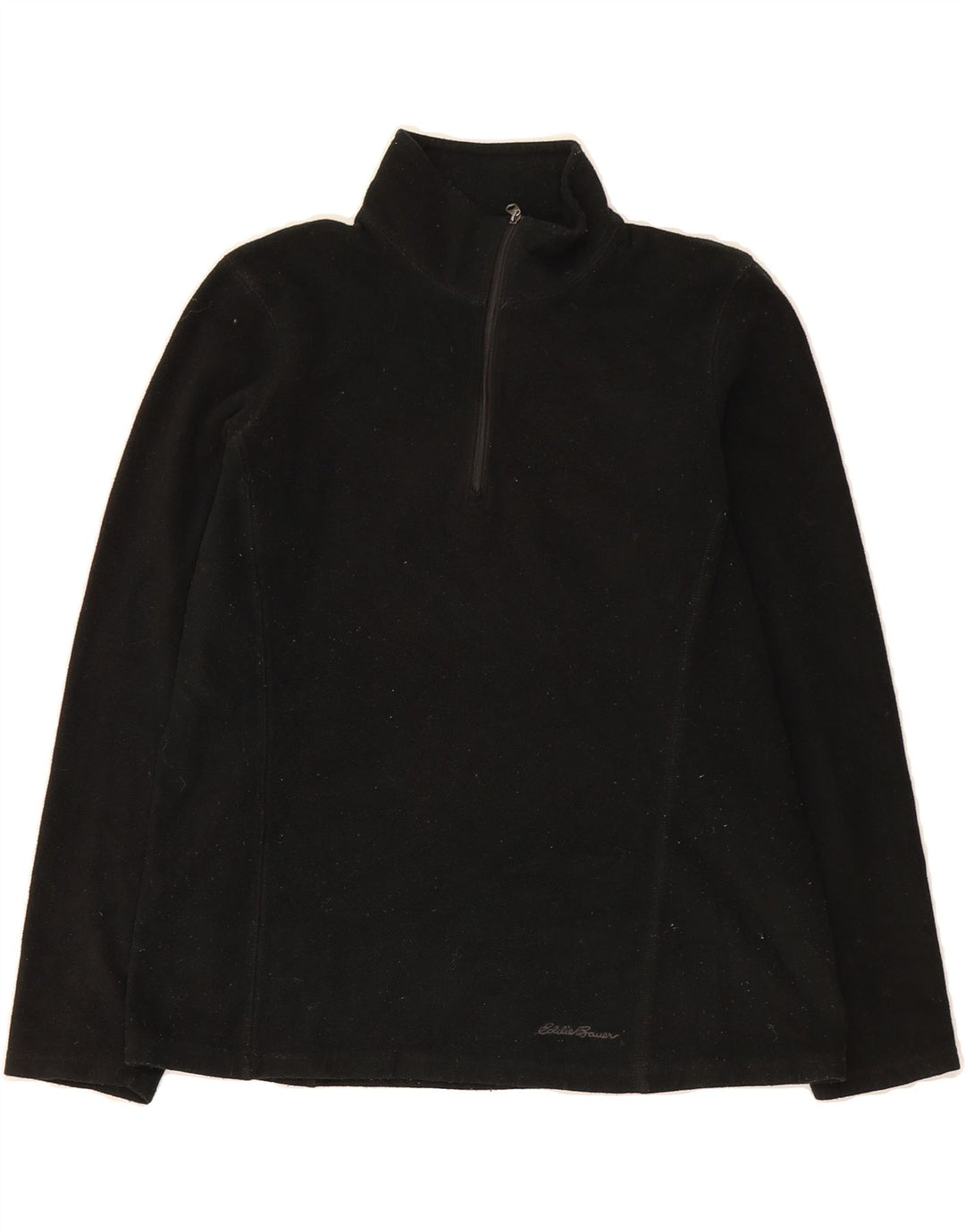 EDDIE BAUER Womens Zip Neck Fleece Jumper UK 10 Small Black Polyester Vintage Eddie Bauer and Second-Hand Eddie Bauer from Messina Hembry 
