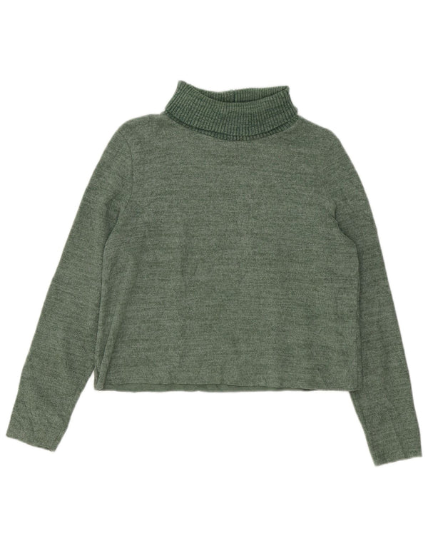 Zara Dame Rullehals Sweater UK 16 Stor Grøn