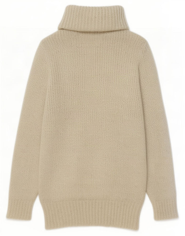 Fiorucci Dame Rullehalstrøje EU 40 Medium Hvid Retro