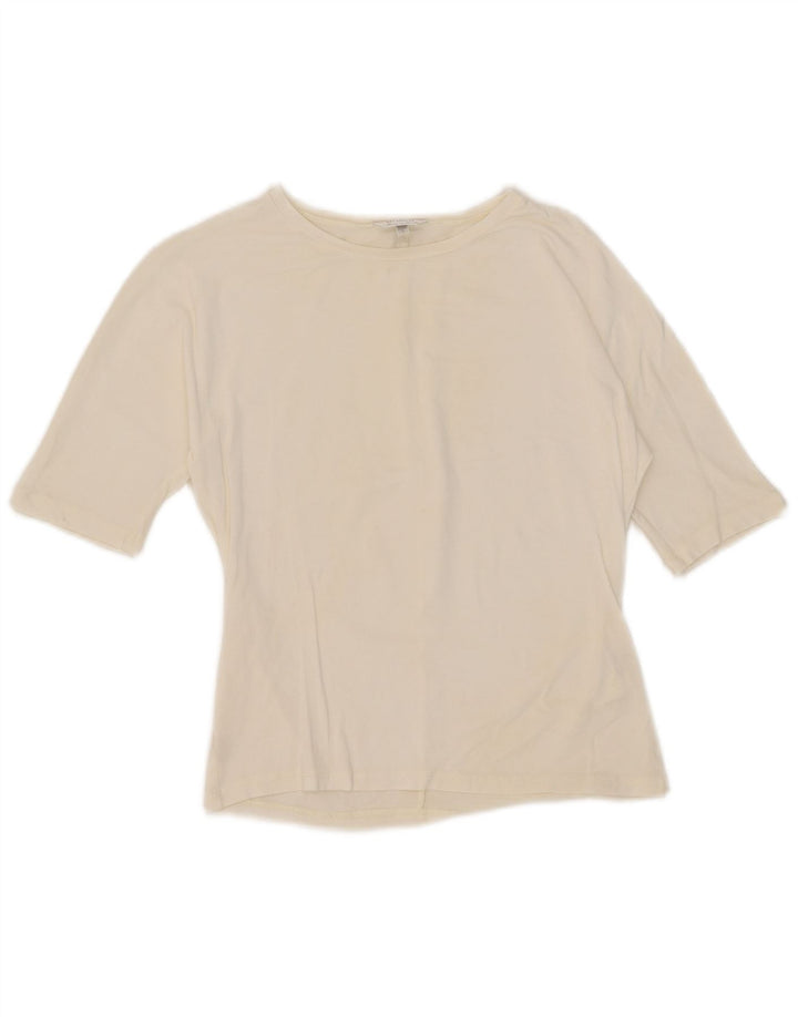 Max Mara Dame T-Shirt Top UK 10 Small White Viscose