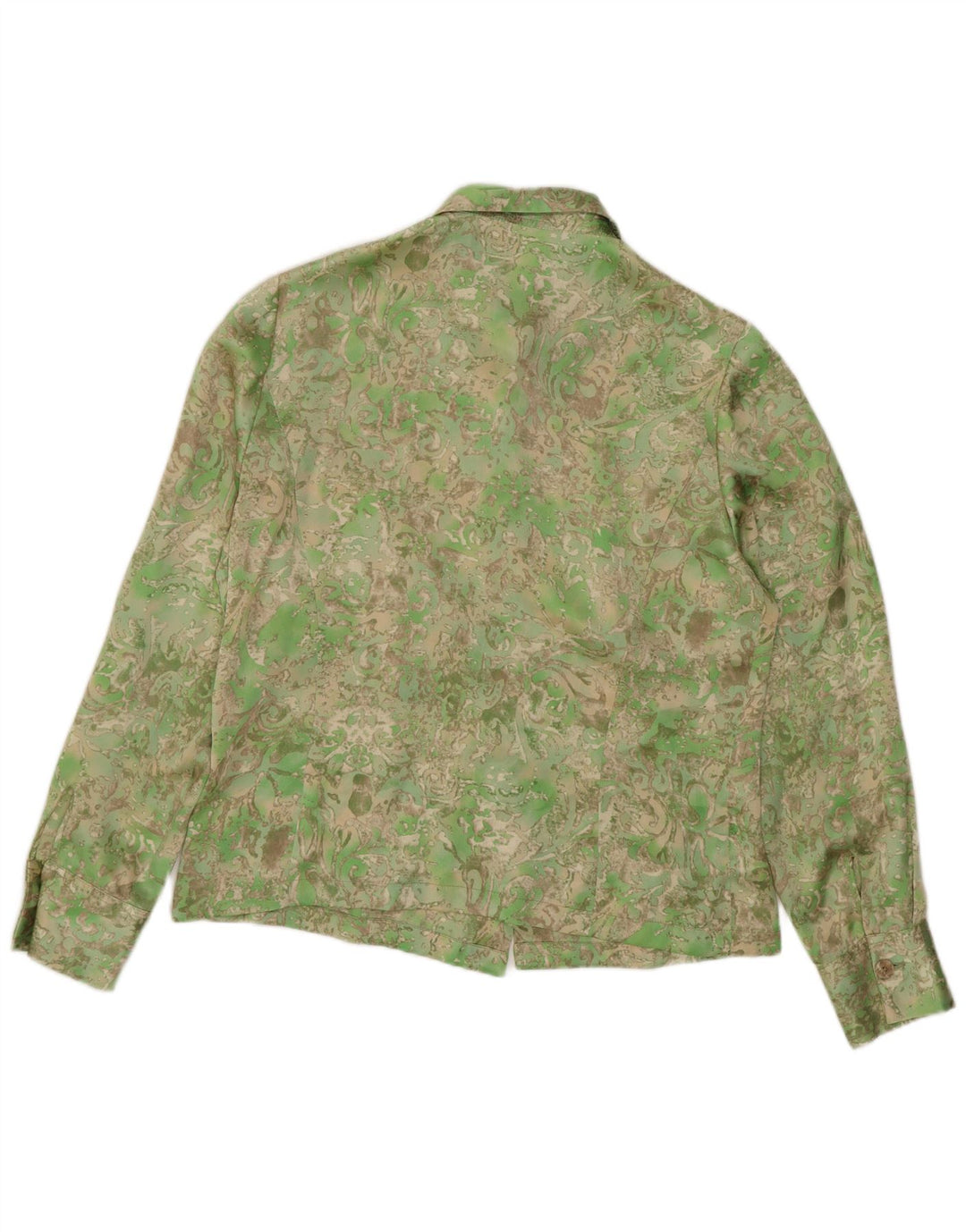 Vintage dameskjorte UK 14 Medium Green Paisley