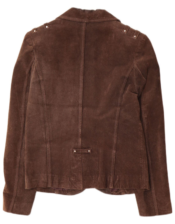 Banana Republic Dame Military Ruskind Blazer Jacket UK 18 XL Brun Læder