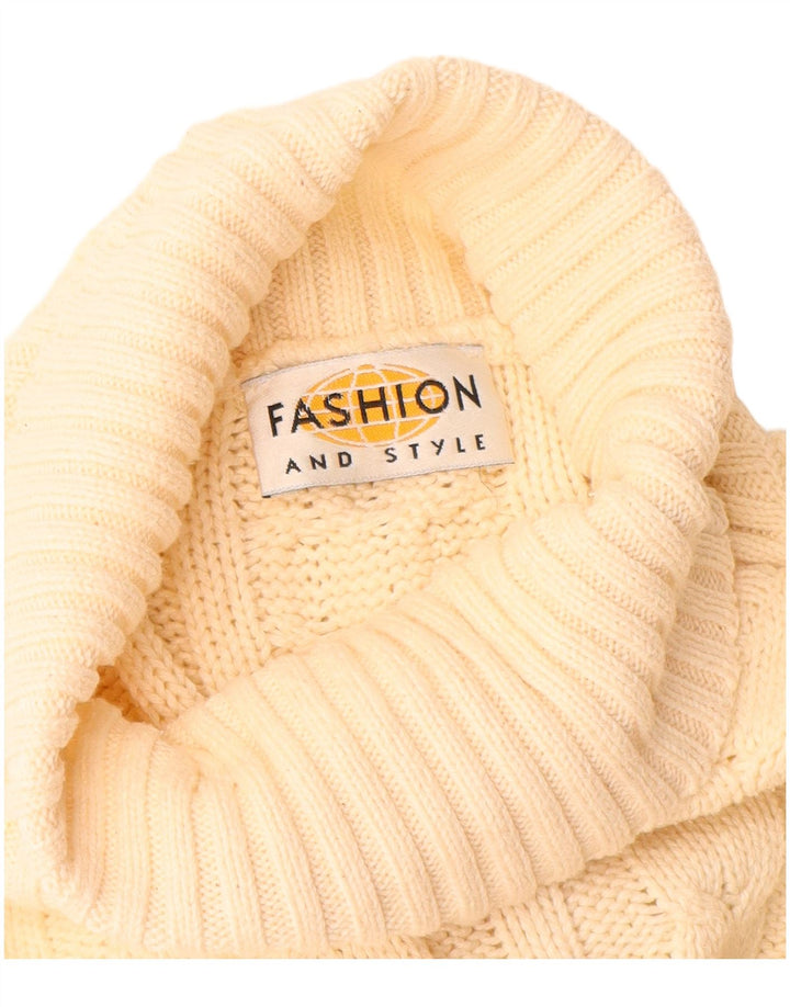 Vintage Herre rullehals sweater stor beige
