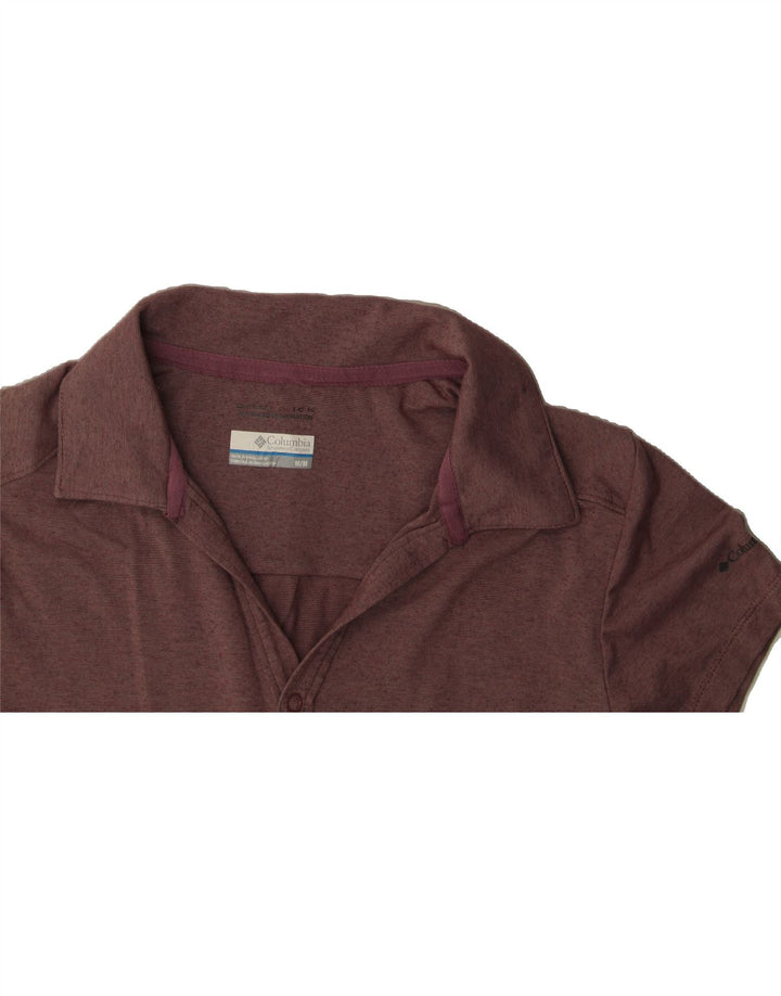 COLUMBIA Womens Polo Shirt UK 12 Medium Maroon Vintage Columbia and Second-Hand Columbia from Messina Hembry 