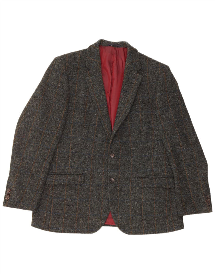 MARKS & SPENCER Herre 2-knaps blazerjakke EU 54 2XL Grøn ternet New Wool