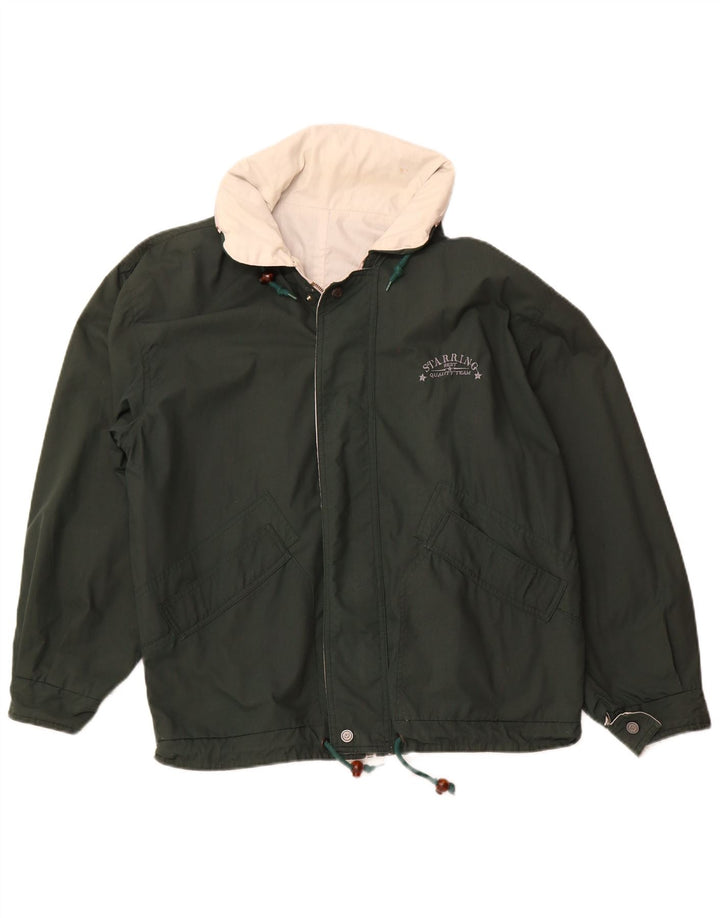 Medvirkende Herre Loose Fit Vendbar Hættejakke UK 38 Medium Beige Bomuld