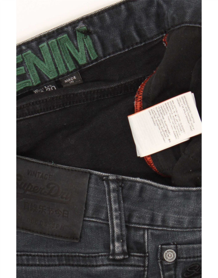 Superdry Slim Jeans til mænd W34 L27 sort bomuld