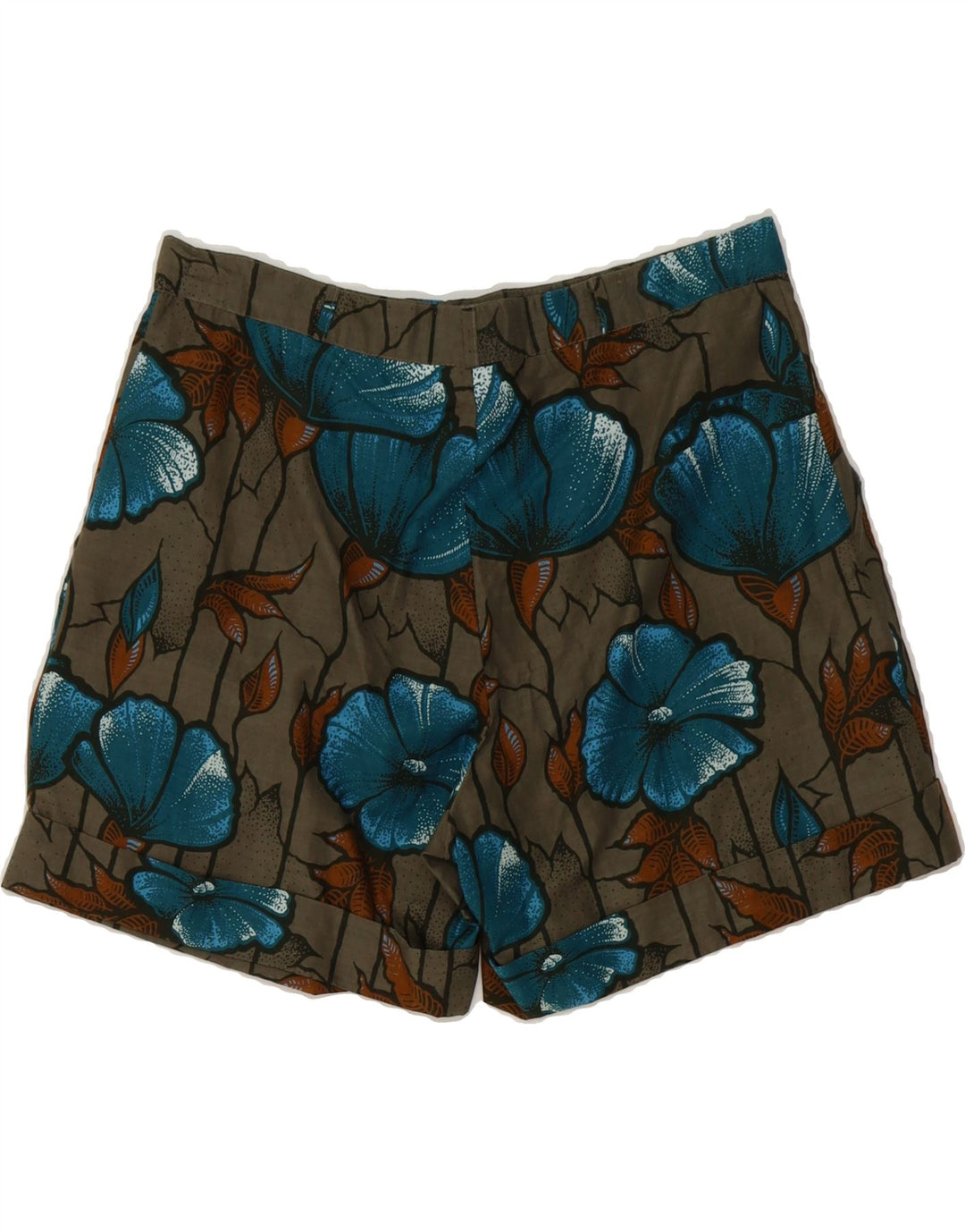 VINTAGE Womens Chino Shorts W30 Medium  Grey Floral Vintage Vintage and Second-Hand Vintage from Messina Hembry 
