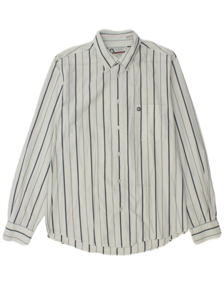 Murphy & Nye Herre Sailmakers Regular Fit skjorte XL Hvidstribet