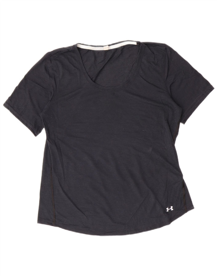 Under Armour Dame T-Shirt Top UK 16 Stor Sort Polyester
