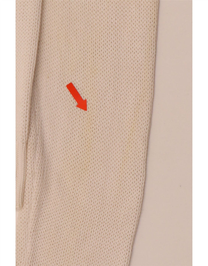 ARMANI JEANS Dame V-hals sweater UK 16 Stor hvid bomuld