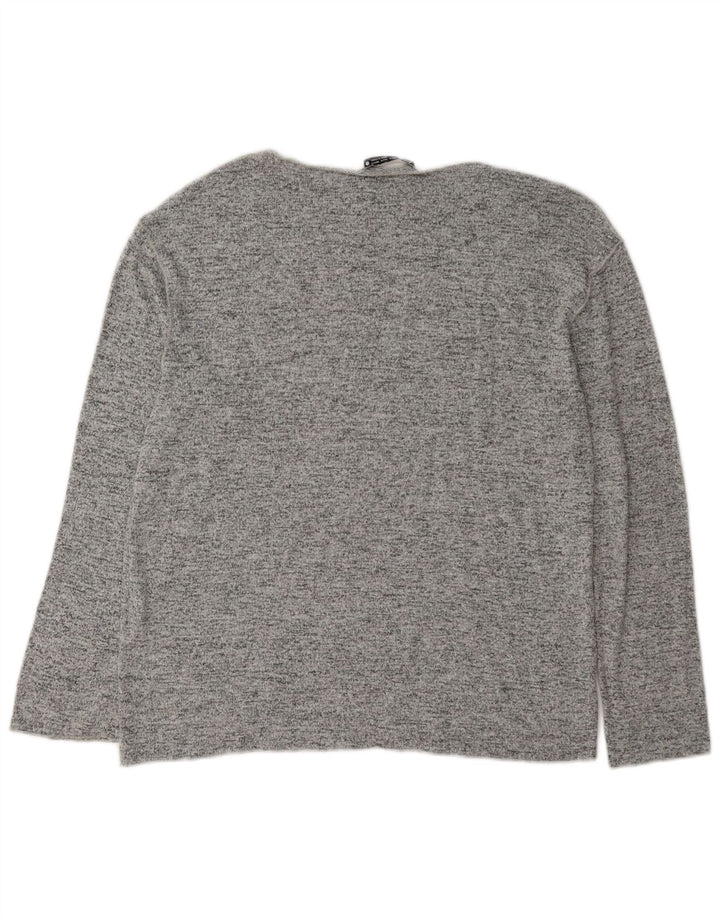 Zara Dametop Langærmet UK 14 Medium Grey Flecked Viscose