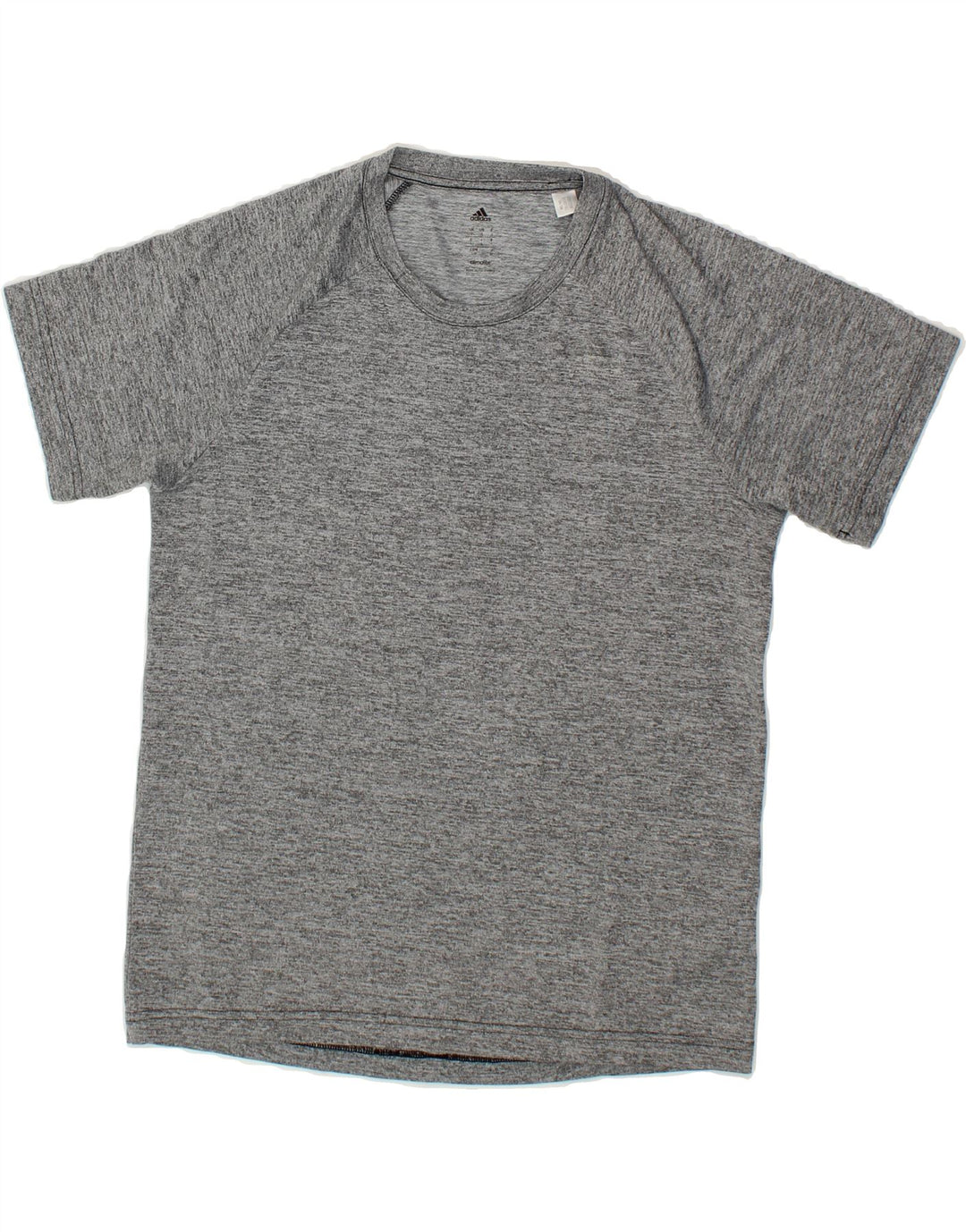 ADIDAS Mens T-Shirt Top Small Grey Flecked Polyester Vintage Adidas and Second-Hand Adidas from Messina Hembry 