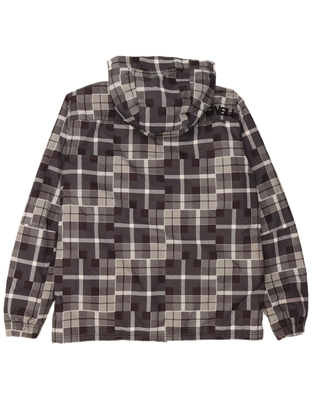 O'NEILL Herre Hooded Windbreaker Jacket UK 40 Stor Grå Geometrisk