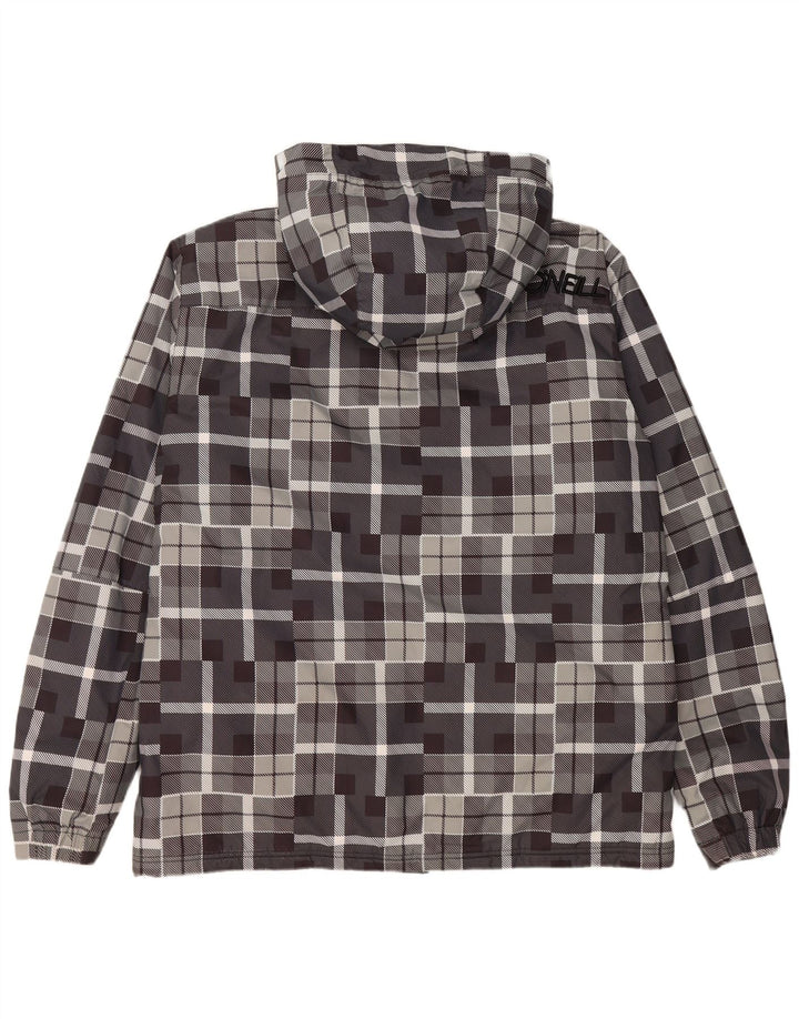 O'NEILL Herre Hooded Windbreaker Jacket UK 40 Stor Grå Geometrisk